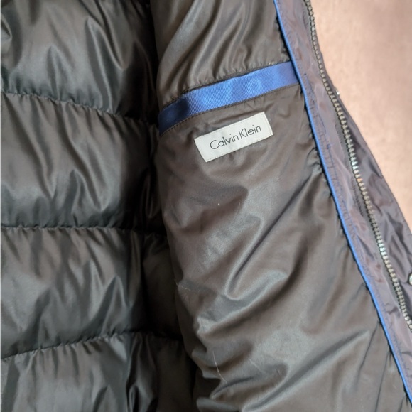 Calvin Klein Men’s Winter Coat Jackets Bomber Pockets Grey Full Zip - Picture 6 of 9